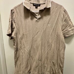 Michael Kors Tan Beige Polo Shirt Men’s Medium MK Logo